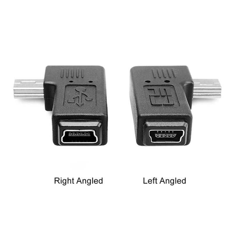 chenyang 2 Pack Mini USB 5 Pin Male to Female 90 Degree Left & Right Angled Extension Connector Adapter - Image 5